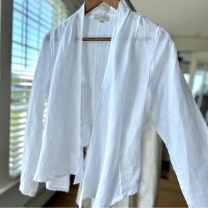 Bellambia Italy, Elegant White Open Cardigan/Jacket in 💯 Linen